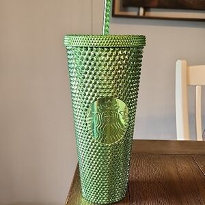 Starbucks 2023 Limited Edition Holiday Winter Green Bling Cold Cup Tumbler - Ven